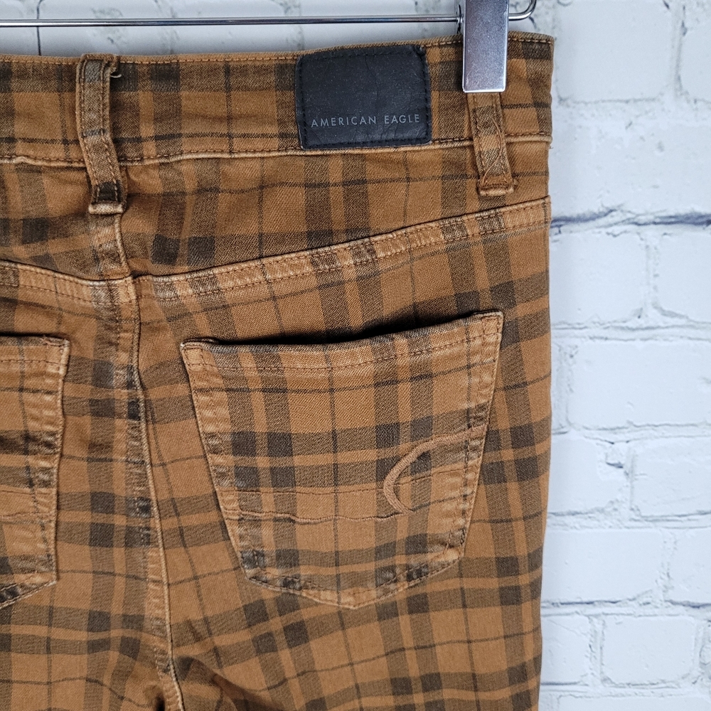 AMERICAN EAGLE | Super Hi-Rise Jegging plaid skinny high waist stretch jeans